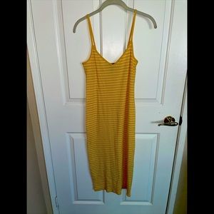 NWOT yellow stripped dress